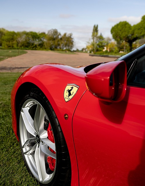 sports car, fast car, car wallpapers, parked, helicopter, nature, grass, ferrari, car