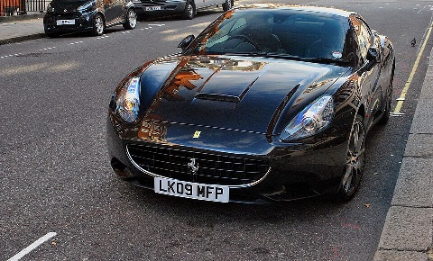 Ferrari california in streets of London