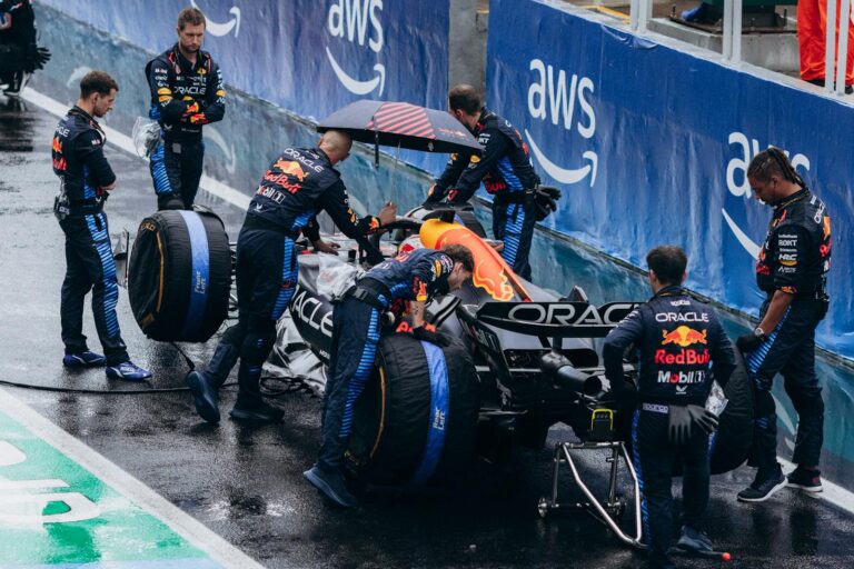 Red Bull F1 jobs team working inside before the race starts — Red Bull racing careers and Red Bull F1 engineering jobs in action