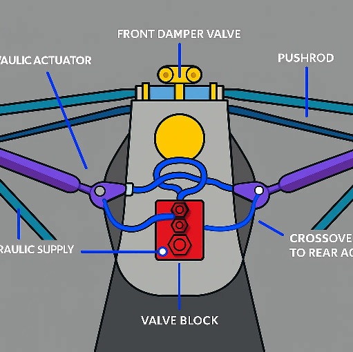 F1 technology: Williams active suspension stabilizing the car over bumps