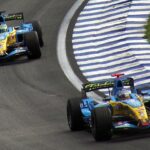 F1 Mass Damper - Fernando Alonso and Giancarlo Fisichella driving Renault at 2006 Interlagos Grand Prix