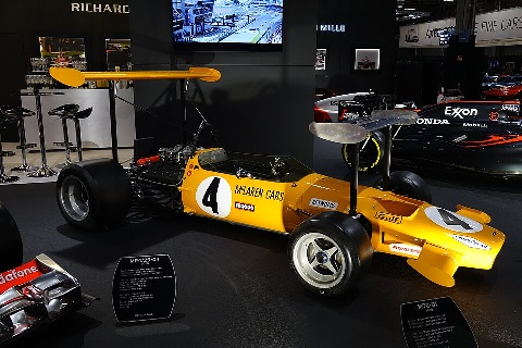 McLaren Richard Mille car displayed at Rétromobile 2019, Paris.