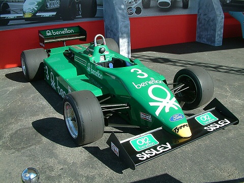 Tyrrell 011 Formula One car in 1983 livery on display
