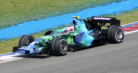 Barrichello driving Honda f1 car in 2007