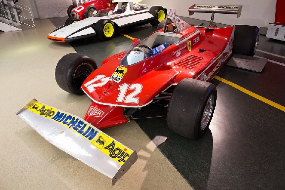 Ferrari 312T4 Formula 1 car on display at Museo Ferrari in Maranello, Italy, 2013