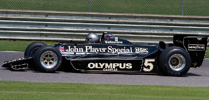 Ex-Mario Andretti Lotus 79 Formula 1 car driving at Barber Motorsports Park in 2010.
